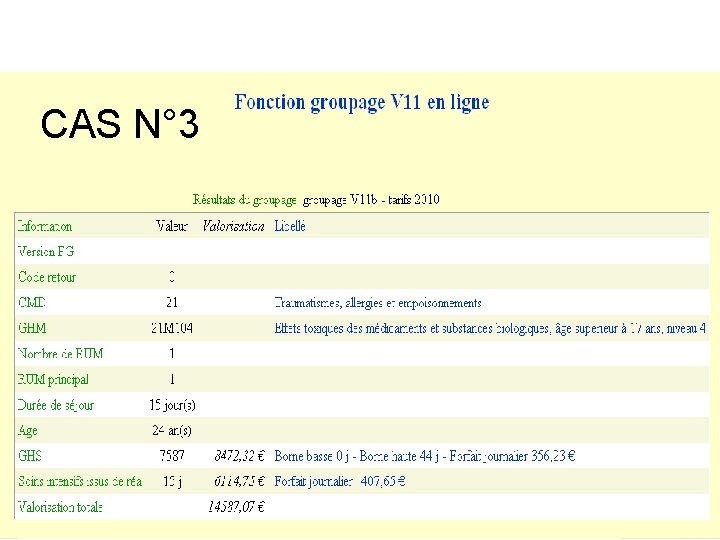 CAS N° 3 CAS N° 3