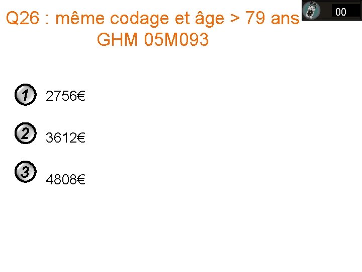 Q 26 : même codage et âge > 79 ans GHM 05 M 093 Q 26 : même codage et âge > 79 ans GHM 05 M 093