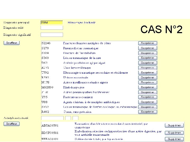 CAS N° 2 CAS N° 2