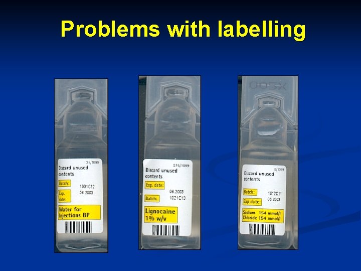 Problems with labelling 