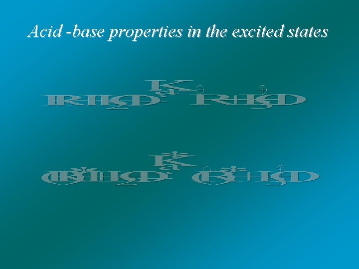 Acid -base properties in the excited states 