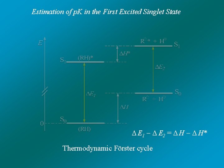 Estimation of p. K in the First Excited Singlet State E 1 E 2