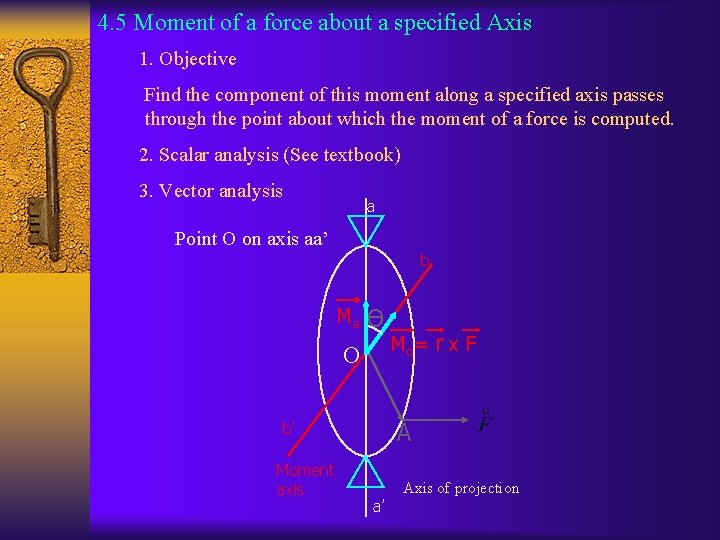4. 5 Moment of a force about a specified Axis 1. Objective Find the