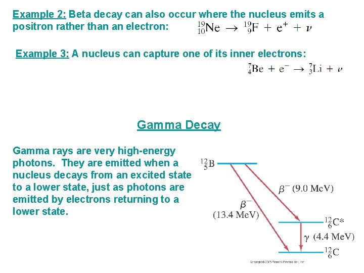Example 2: Beta decay can also occur where the nucleus emits a positron rather