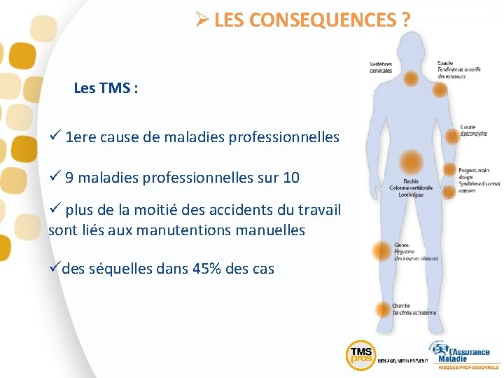 Ø LES CONSEQUENCES ? Que sont les TMS ? Les TMS : ü 1