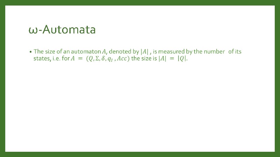 ω-Automata • 