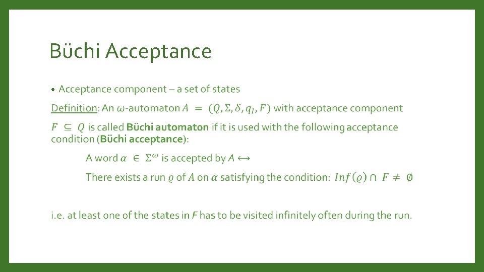 Büchi Acceptance • 