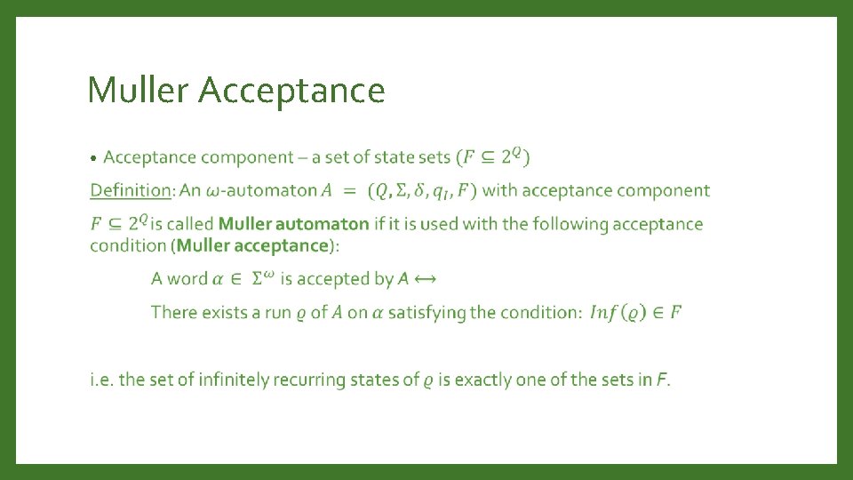 Muller Acceptance • 