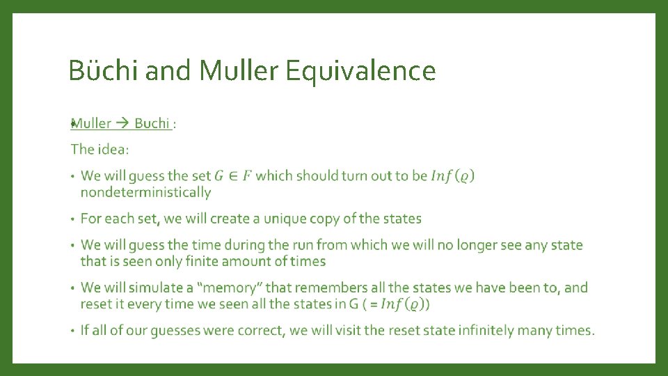 Büchi and Muller Equivalence • 