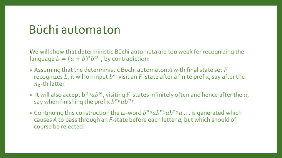 Büchi automaton • 