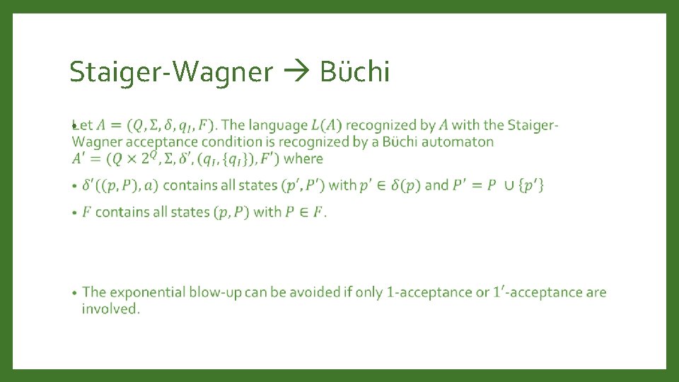Staiger-Wagner Büchi • 