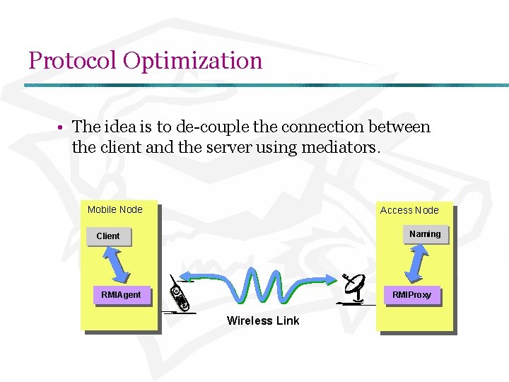 Protocol Optimization • The idea is to de-couple the connection between the client and