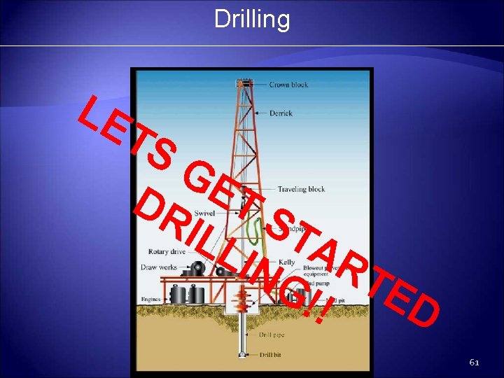 Drilling LE T SG E DR T S ILL TA IN RT G! E