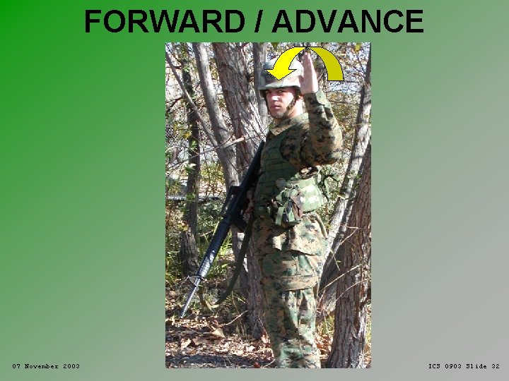 FORWARD / ADVANCE 07 November 2003 ICS 0903 Slide 32 