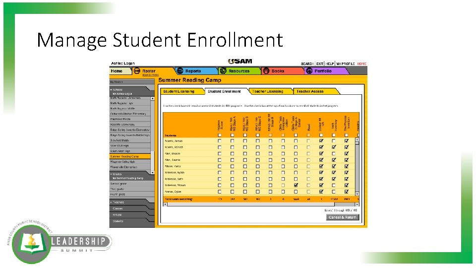 Manage Student Enrollment 