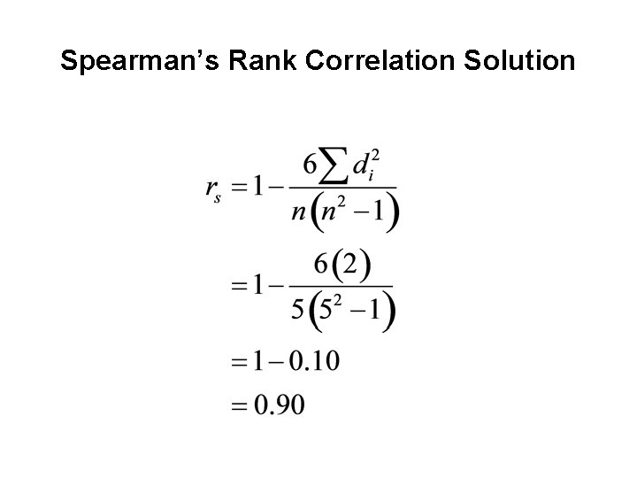 Spearman’s Rank Correlation Solution 
