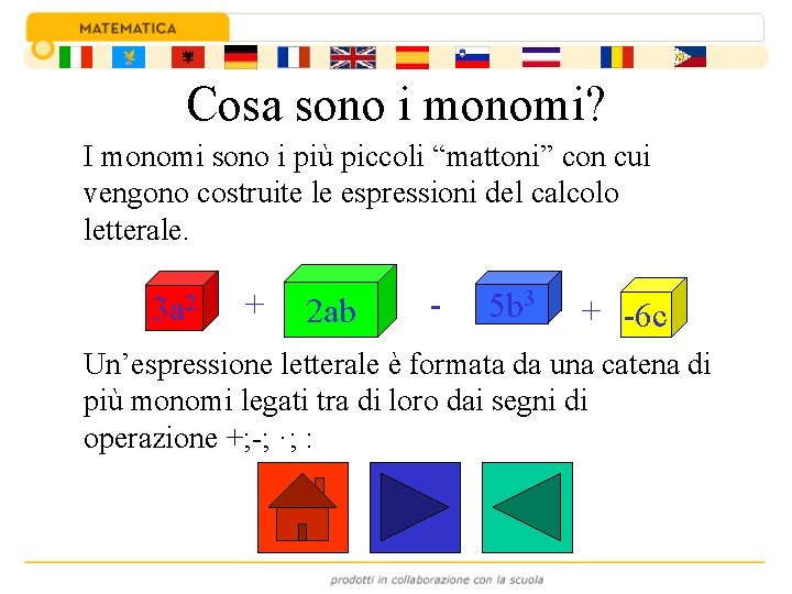 Cosa sono i monomi? I monomi sono i più piccoli “mattoni” con cui vengono