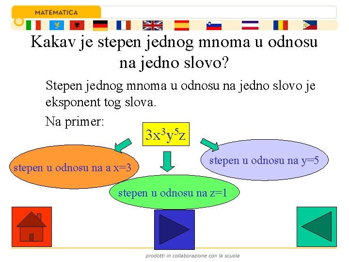 Kakav je stepen jednog mnoma u odnosu na jedno slovo? Stepen jednog mnoma u