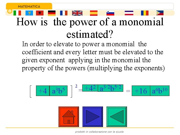How is the power of a monomial estimated? In order to elevate to power