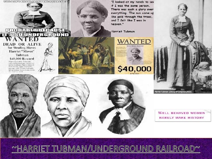 ~HARRIET TUBMAN/UNDERGROUND RAILROAD~ ~HARRIET TUBMAN/UNDERGROUND RAILROAD~