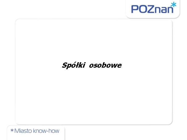 Spółki osobowe 