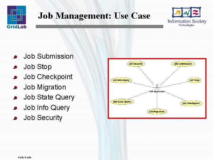 Job Management: Use Case Job Submission Job Stop Job Checkpoint Job Migration Job State