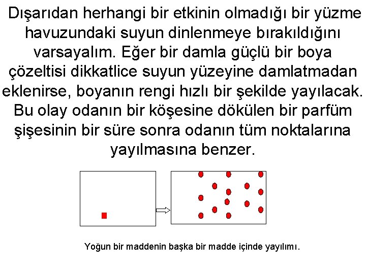  Dışarıdan herhangi bir etkinin olmadığı bir yüzme havuzundaki suyun dinlenmeye bırakıldığını varsayalım. Eğer