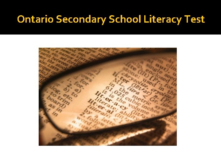 Ontario Secondary School Literacy Test 