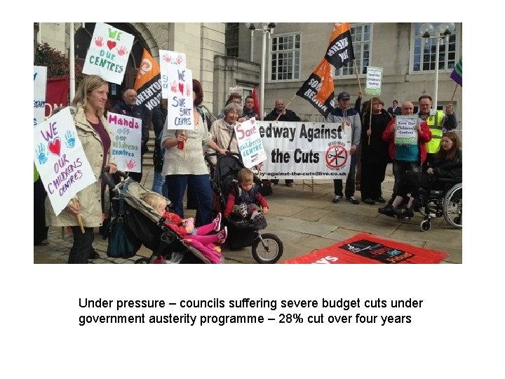 Under pressure – councils suffering severe budget cuts under government austerity programme – 28%