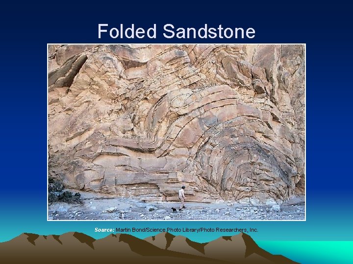 Folded Sandstone Source: Martin Bond/Science Photo Library/Photo Researchers, Inc. 