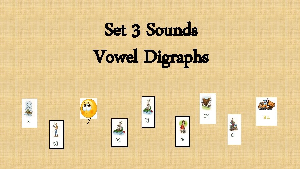 Set 3 Sounds Vowel Digraphs y au 