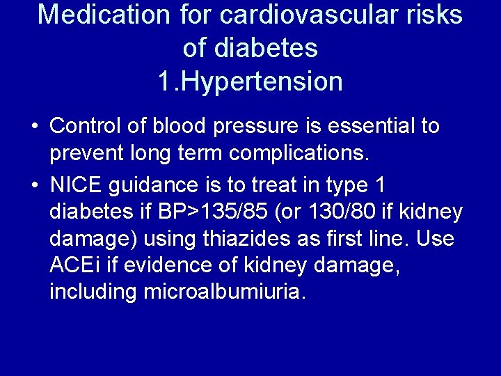type 1 diabetes hypertension nice)