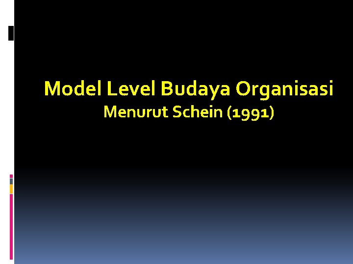 Model Level Budaya Organisasi Menurut Schein (1991) Model Level Budaya Organisasi Menurut Schein (1991)