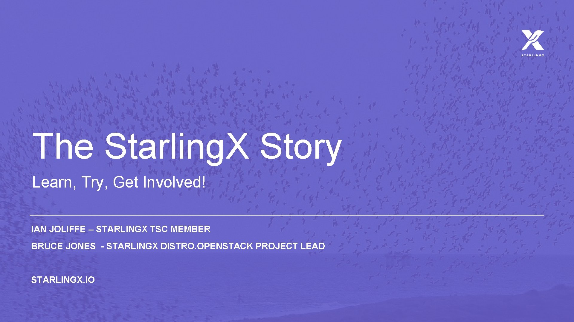 The Starling. X Story Learn, Try, Get Involved! IAN JOLIFFE – STARLINGX TSC MEMBER