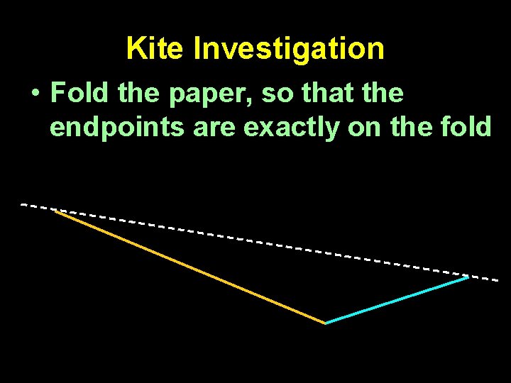 Kite Investigation • Fold the paper, so that the endpoints are exactly on the