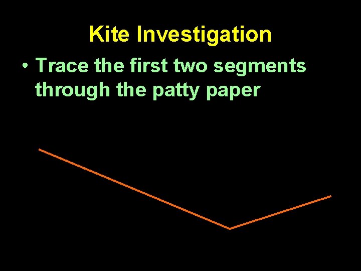 Kite Investigation • Trace the first two segments through the patty paper 