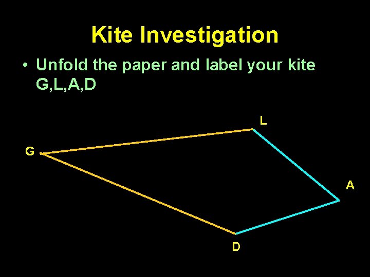 Kite Investigation • Unfold the paper and label your kite G, L, A, D