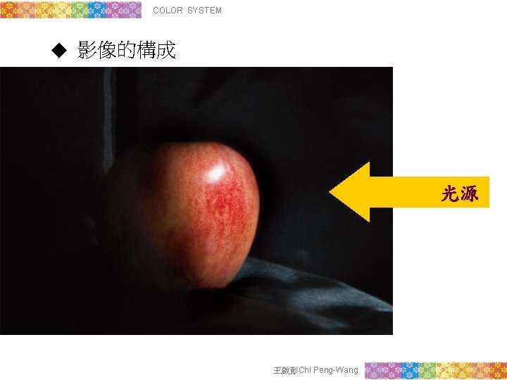 COLOR SYSTEM ◆ 影像的構成 光源 王啟彭Chi Peng-Wang 