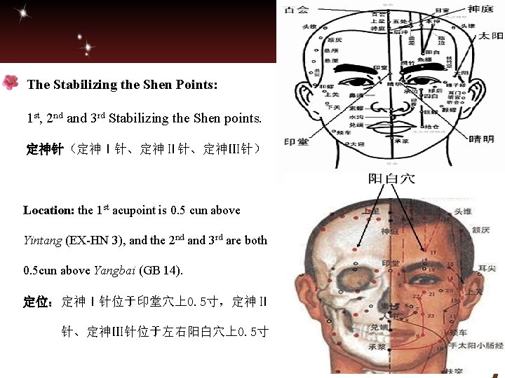 The Stabilizing the Shen Points: 1 st, 2 nd and 3 rd Stabilizing the