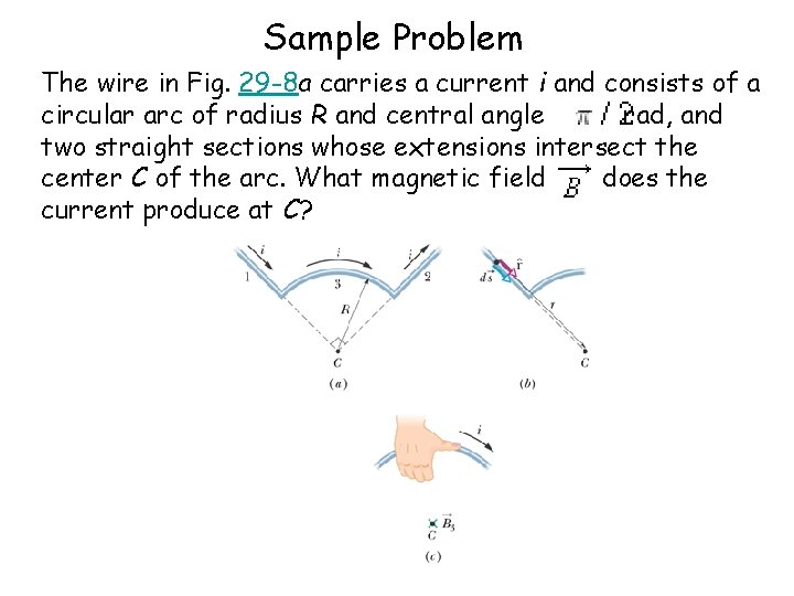 Sample Problem The wire in Fig. 29 -8 a carries a current i and Sample Problem The wire in Fig. 29 -8 a carries a current i and
