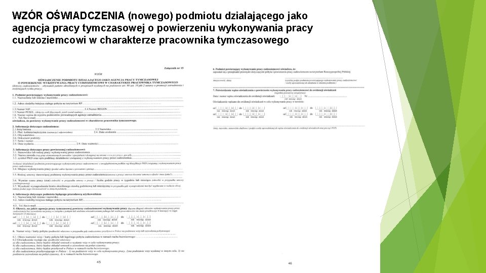 WZÓR OŚWIADCZENIA (nowego) podmiotu działającego jako agencja pracy tymczasowej o powierzeniu wykonywania pracy cudzoziemcowi