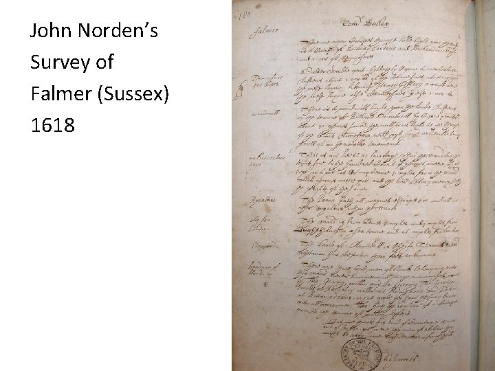John Norden’s Survey of Falmer (Sussex) 1618 