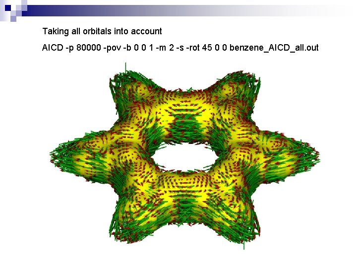Taking all orbitals into account AICD -p 80000 -pov -b 0 0 1 -m