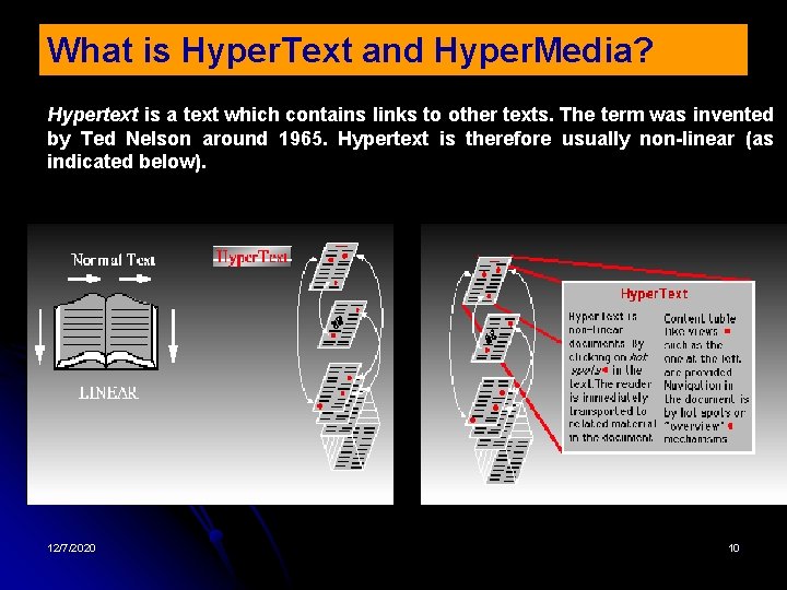 What is Hyper. Text and Hyper. Media? Hypertext is a text which contains links