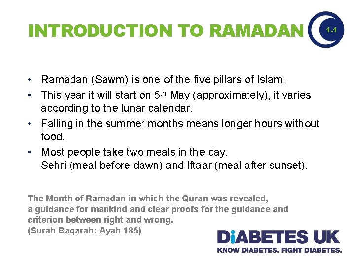 INTRODUCTION TO RAMADAN • Ramadan (Sawm) is one of the five pillars of Islam.