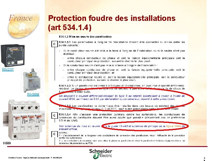 Protection foudre des installations (art 534. 1. 4) RH 21 P RH 99 M