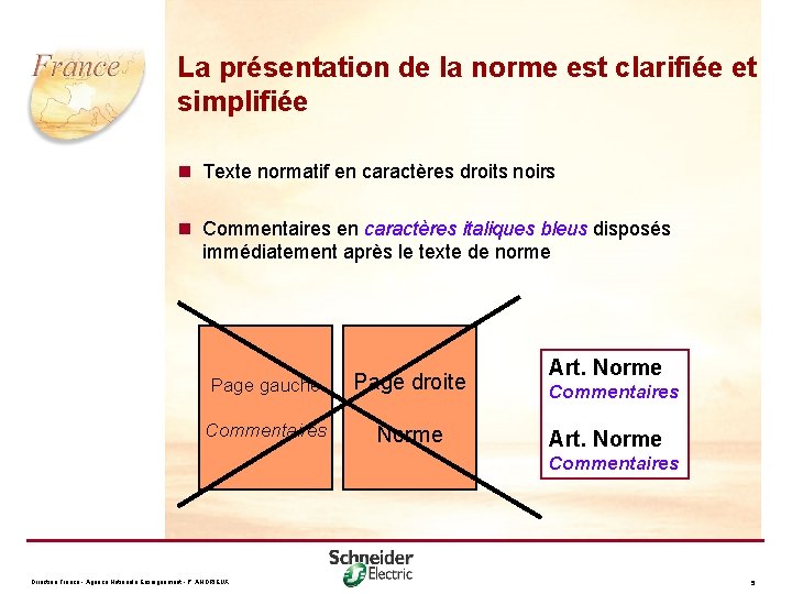 La présentation de la norme est clarifiée et simplifiée n Texte normatif en caractères