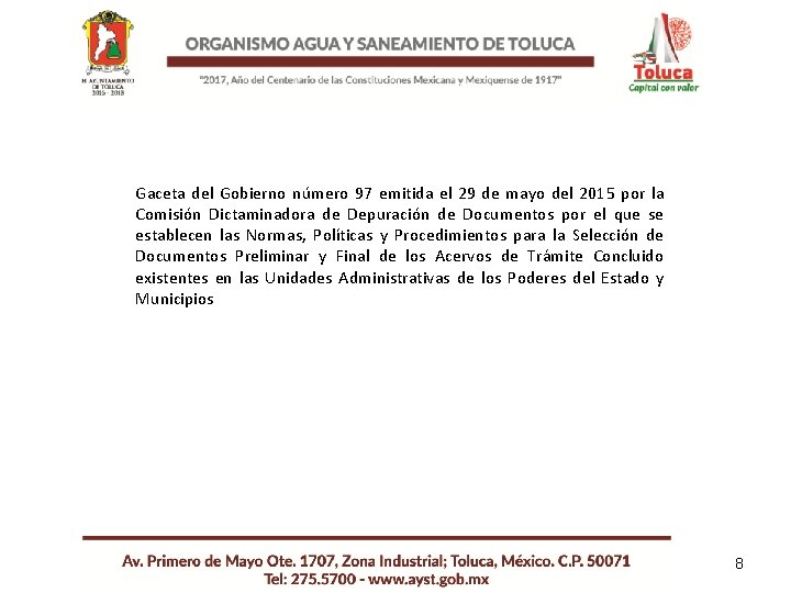 Gaceta del Gobierno número 97 emitida el 29 de mayo del 2015 por la