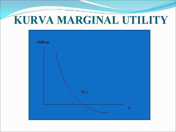 KURVA MARGINAL UTILITY Utilitas MU X 