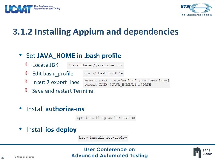 3. 1. 2 Installing Appium and dependencies • Set JAVA_HOME in. bash profile Locate 3. 1. 2 Installing Appium and dependencies • Set JAVA_HOME in. bash profile Locate